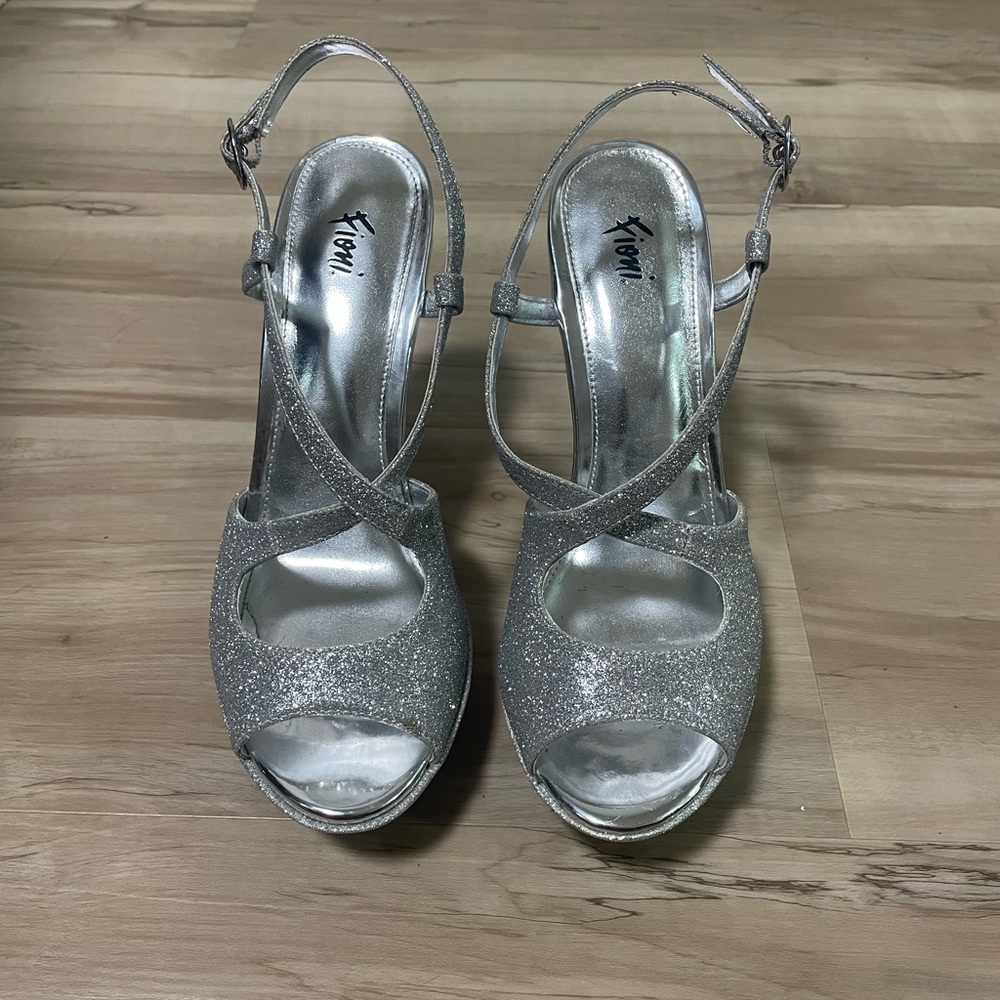 Silver Glitter Women's Heels
